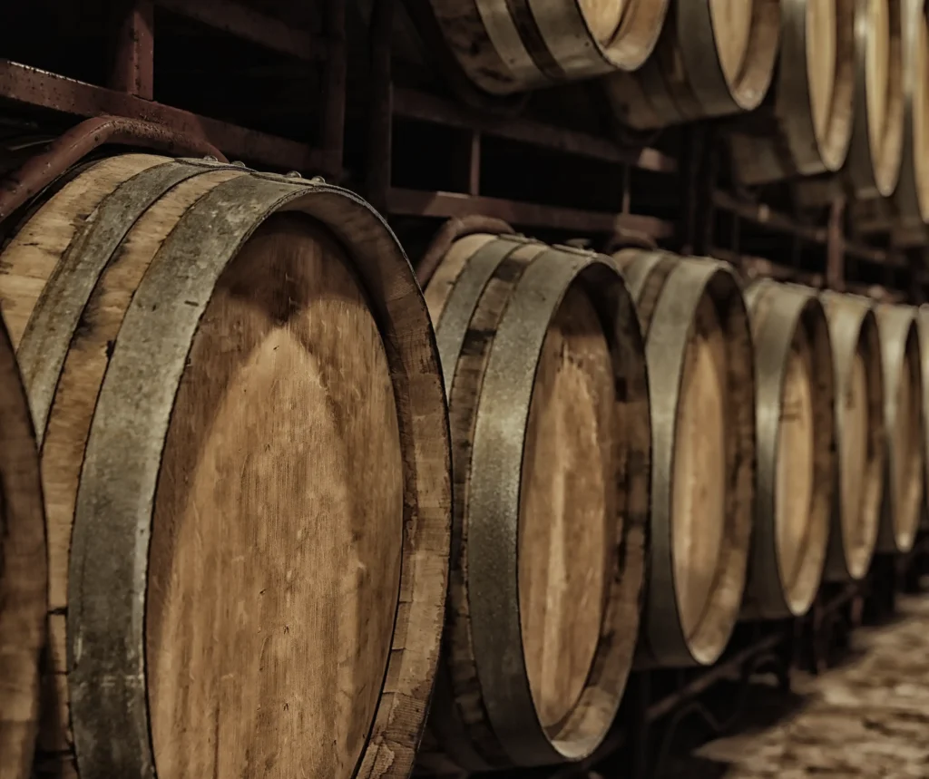 Wine barrels at Millesime Cellars